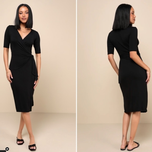 LULUS Chic Casual Brunch Tropical Resort Vacation Soft Knit Midi Dress - Picture 1 of 5